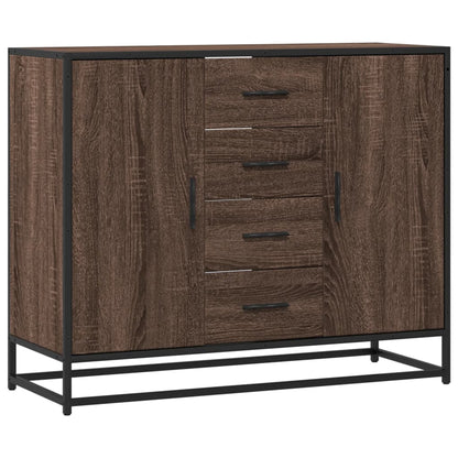 Credenza Rovere Marrone 92x35x76 cm in Legno Multistrato - homemem39