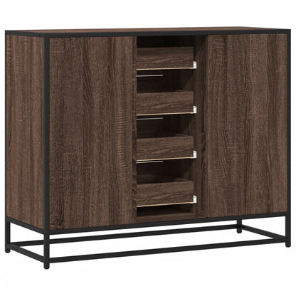 Credenza Rovere Marrone 92x35x76 cm in Legno Multistrato - homemem39