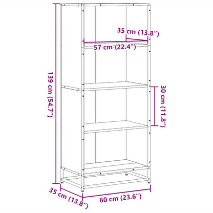 Libreria Rovere Fumo 60x35x139 cm in Truciolato | homemem39