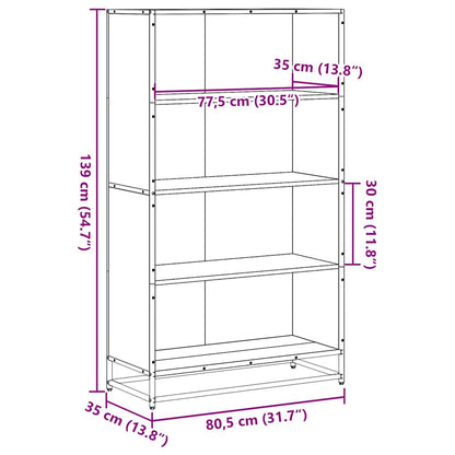 Libreria Rovere Sonoma 80,5x35x139 cm in Truciolato | homemem39