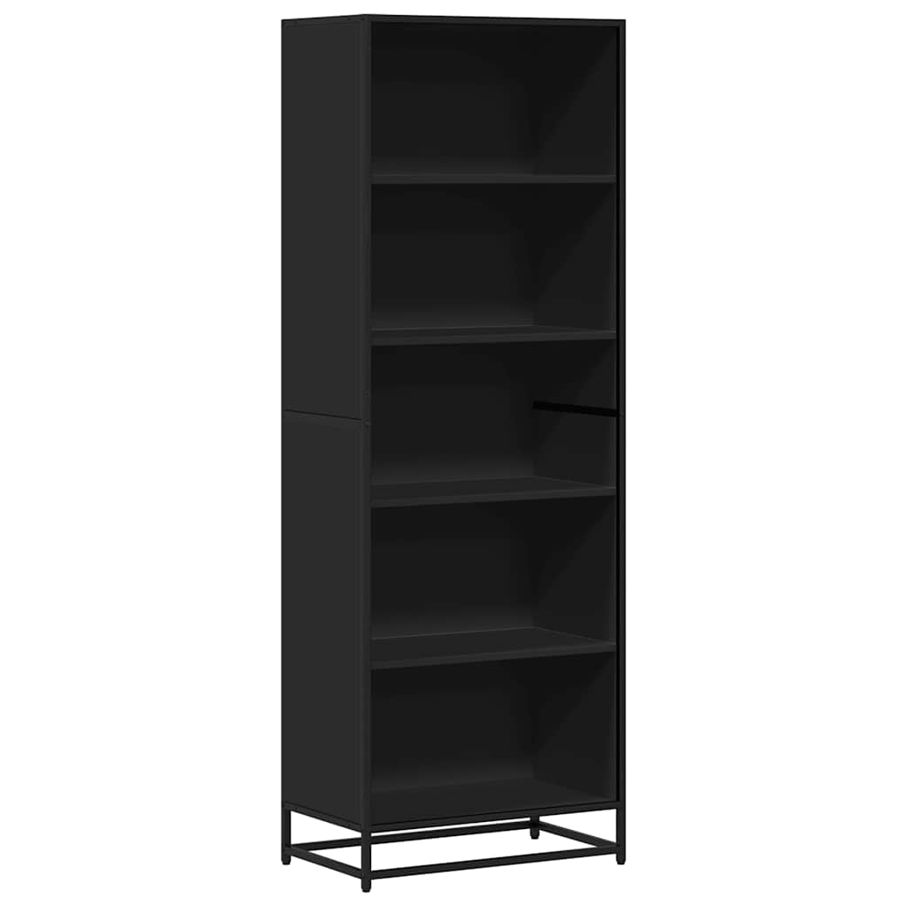 Libreria Nera 60x35x170,5 cm in Truciolato