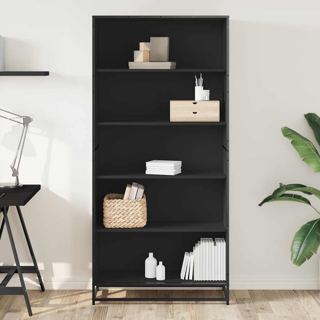 Libreria Nera 80,5x35x170,5 cm in Truciolato | homemem39