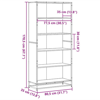 Libreria Rovere Sonoma 80,5x35x170,5 cm in Truciolato | homemem39