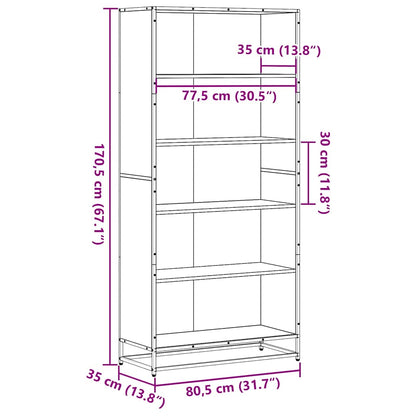 Libreria Grigio Sonoma 80,5x35x170,5 cm in Truciolato | homemem39