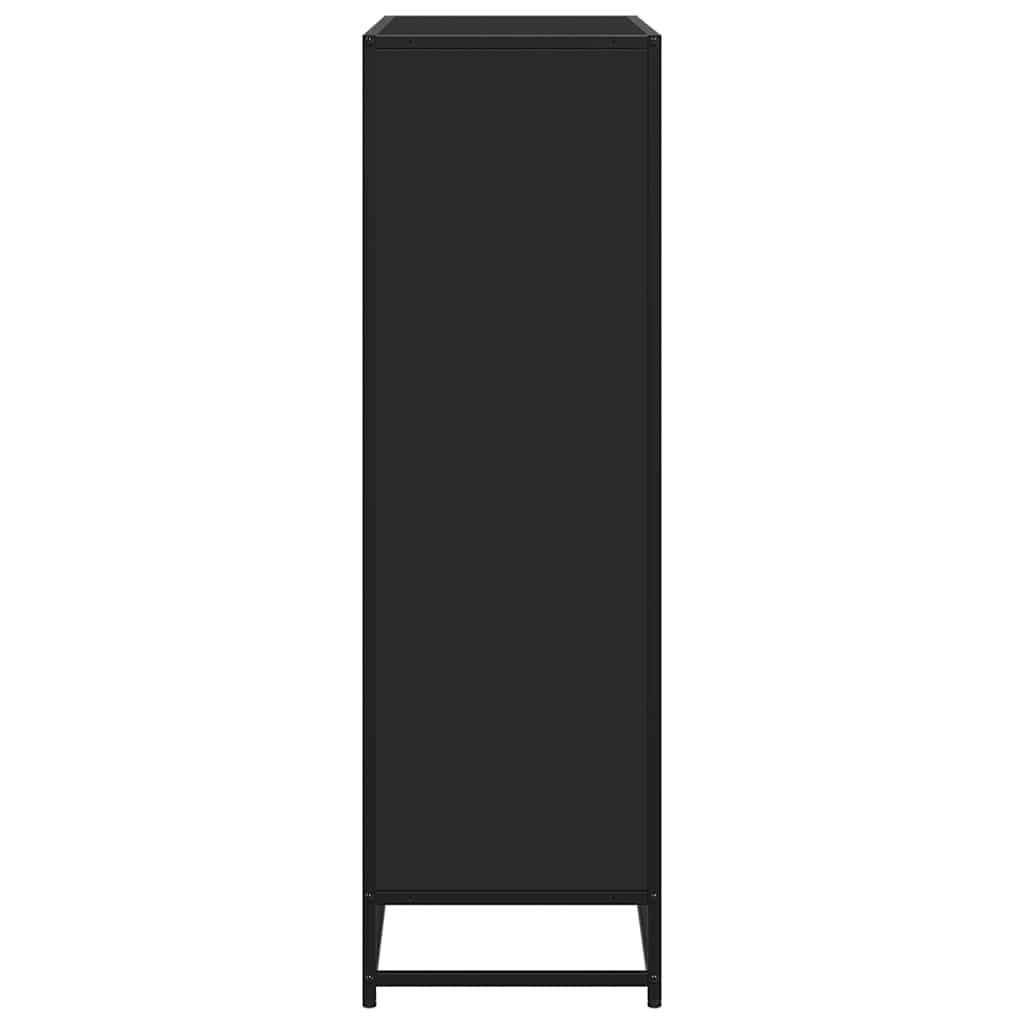 Libreria Nera 97,5x33x107,5 cm in Truciolato e Metallo | homemem39
