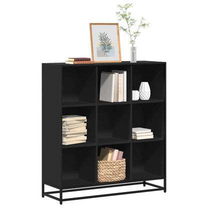 Libreria Nera 97,5x33x107,5 cm in Truciolato e Metallo | homemem39