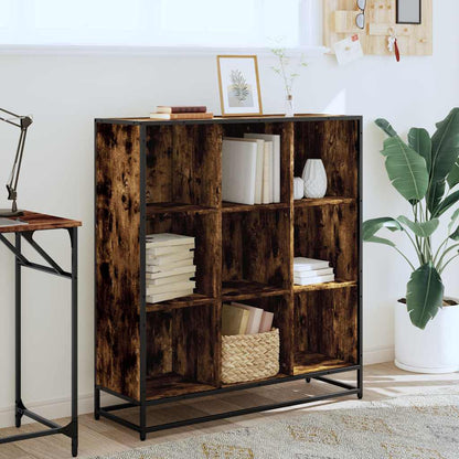 Libreria Rovere Fumo 97,5x33x107,5 cm Legno Multistrato&Metallo | homemem39