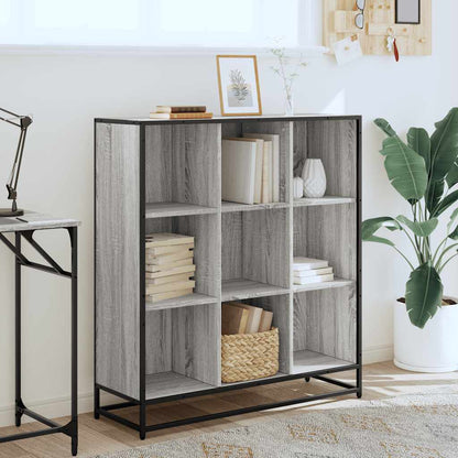 Libreria Grigio Sonoma 97,5x33x107,5 cm Multistrato e Metallo | homemem39