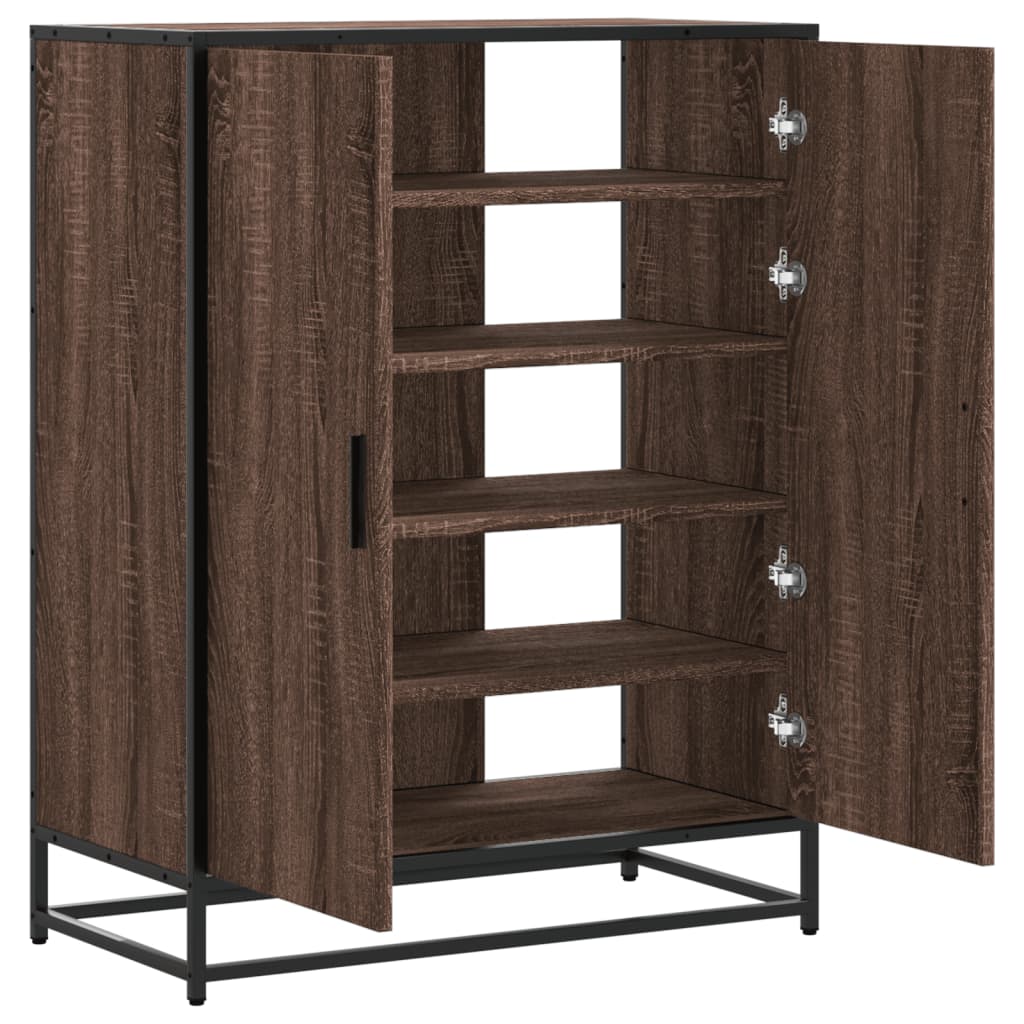 Scarpiera Rovere Marrone 75x38x97,5cm Legno Multistrato Metallo | homemem39