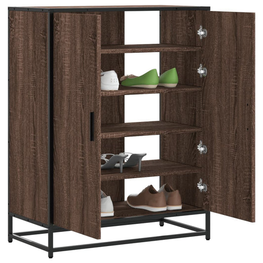 Scarpiera Rovere Marrone 75x38x97,5cm Legno Multistrato Metallo | homemem39