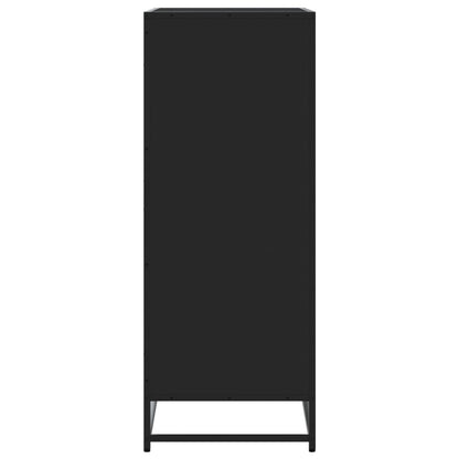 Scarpiera Nera 75x38x97,5 cm in Truciolato e Metallo | homemem39