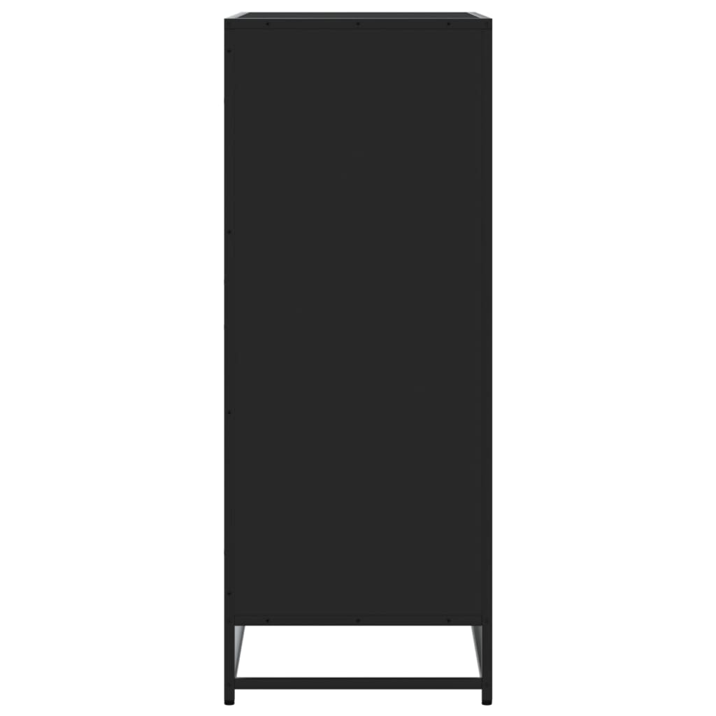 Scarpiera Nera 75x38x97,5 cm in Truciolato e Metallo - homemem39