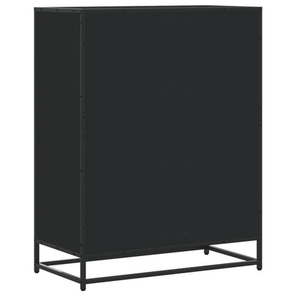 Scarpiera Nera 75x38x97,5 cm in Truciolato e Metallo | homemem39