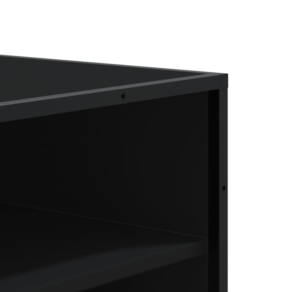 Scarpiera Nera 75x38x97,5 cm in Truciolato e Metallo | homemem39