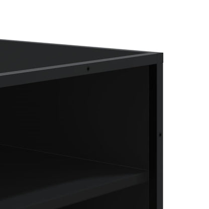 Scarpiera Nera 75x38x97,5 cm in Truciolato e Metallo | homemem39
