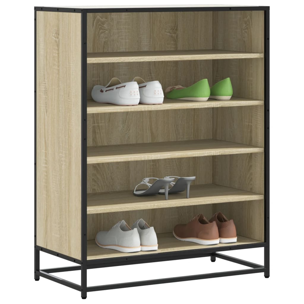 Scarpiera Rovere Sonoma 75x38x97,5 cm Legno Multistrato Metallo | homemem39