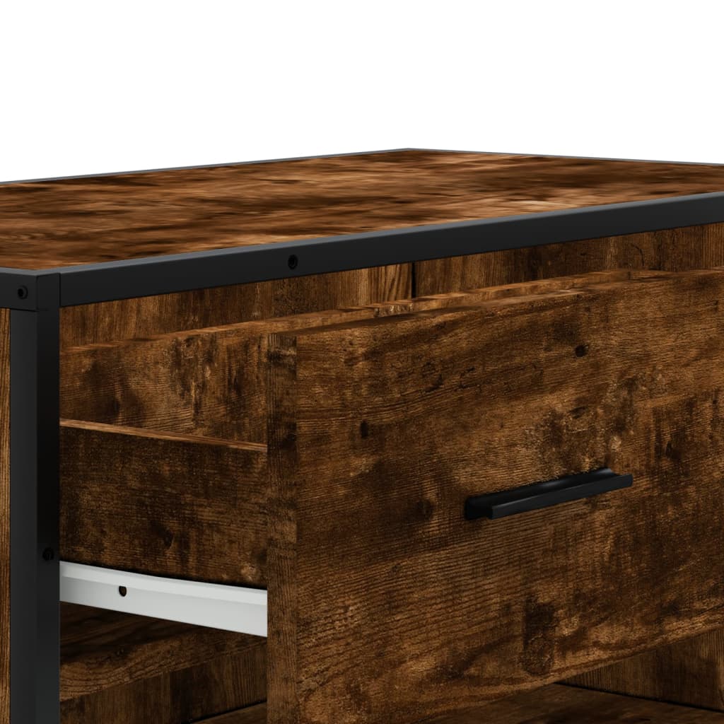 Scarpiera Rovere Fumo 75x38x97,5 cm Legno Multistrato Metallo - homemem39