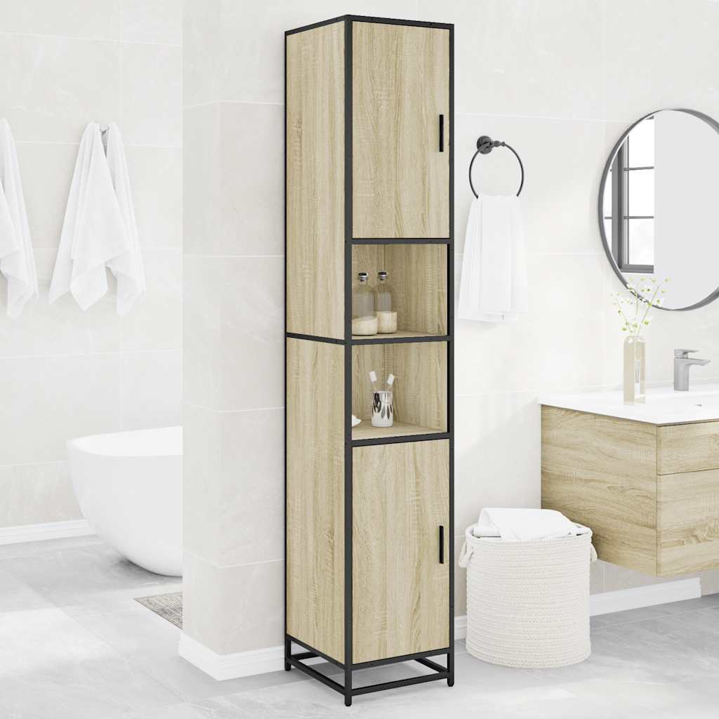 Mobile da Bagno Sonoma 35x37,5x188,5 cm in Truciolato e Metallo