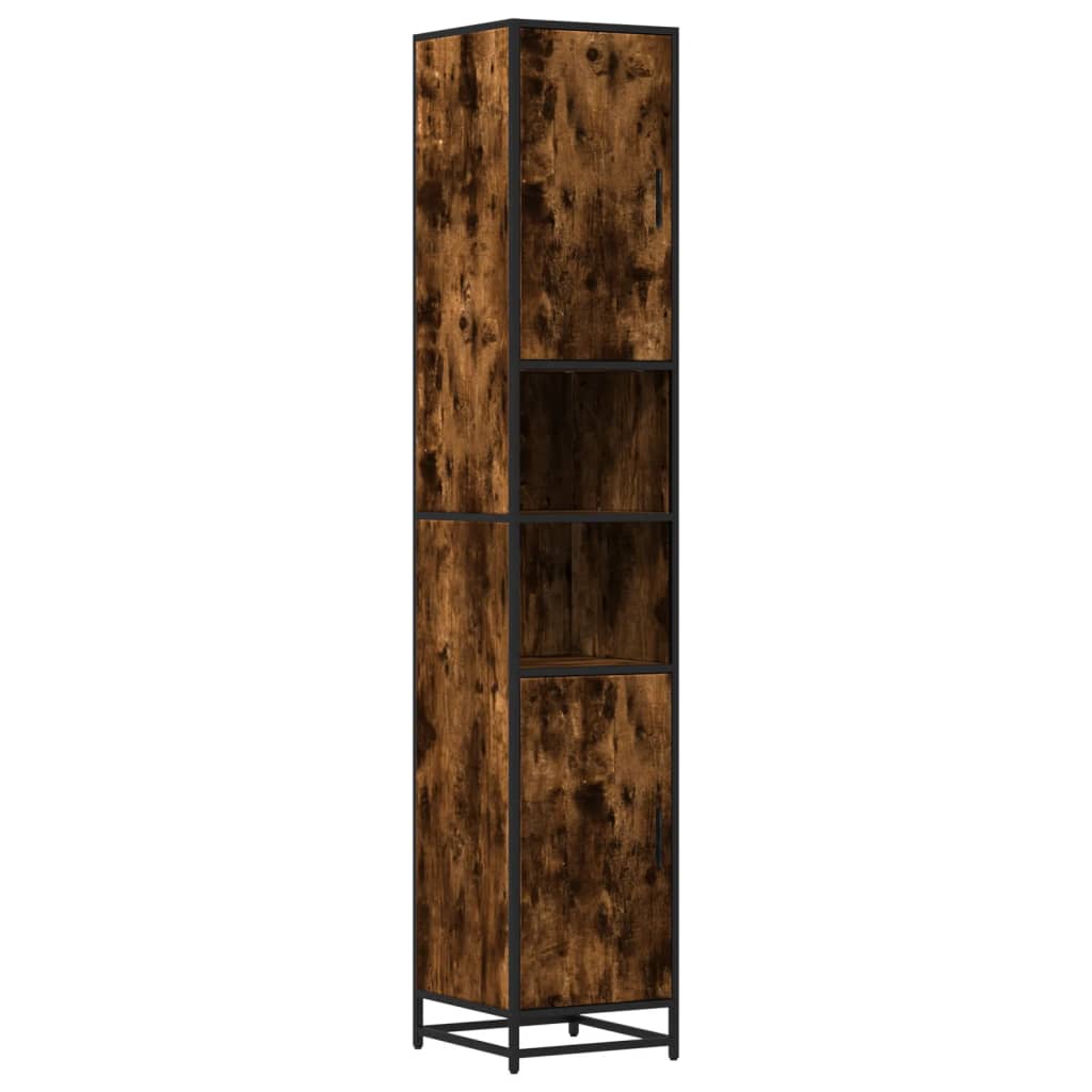 Mobile da Bagno Fumo 35x37,5x188,5 cm in Truciolato e Metallo