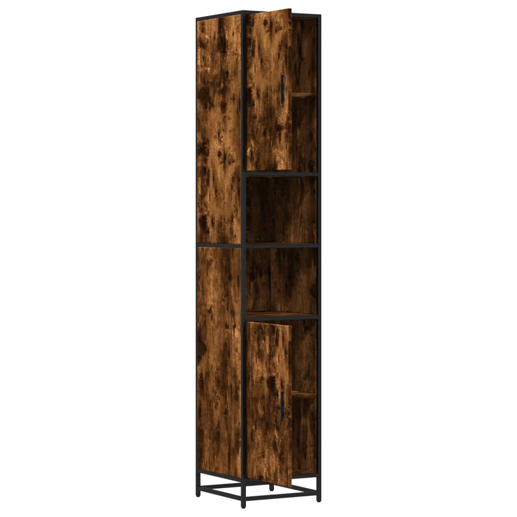 Mobile da Bagno Fumo 35x37,5x188,5 cm in Truciolato e Metallo | homemem39