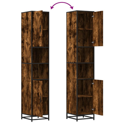 Mobile da Bagno Fumo 35x37,5x188,5 cm in Truciolato e Metallo | homemem39