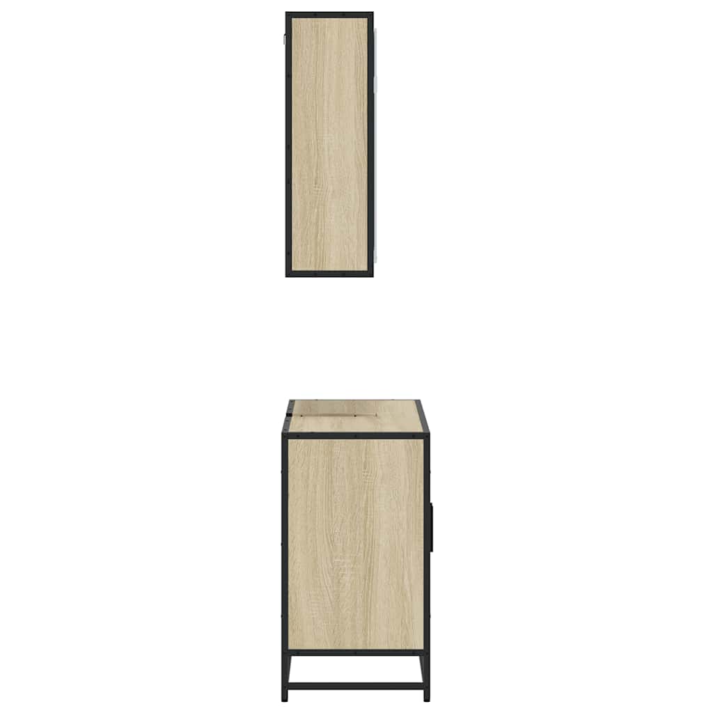 Set Mobili da Bagno 2 pz Rovere Sonoma in Legno Multistrato | homemem39