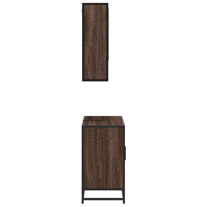 Set Mobili da Bagno 2 pz Rovere Marrone in Legno Multistrato | homemem39