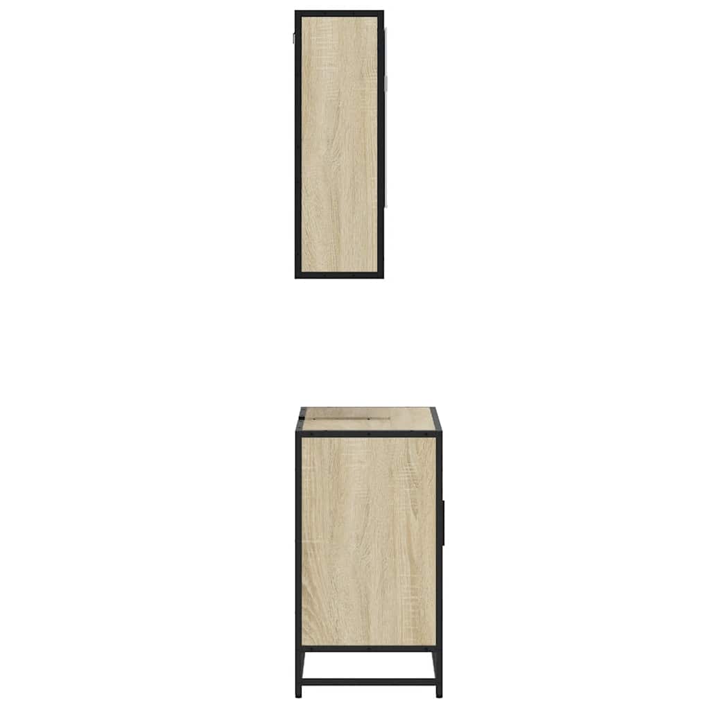Set Mobili da Bagno 2 pz Rovere Sonoma in Legno Multistrato | homemem39