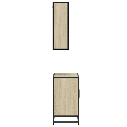 Set Mobili da Bagno 2 pz Rovere Sonoma in Legno Multistrato | homemem39