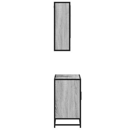 Set Mobili da Bagno 2 pz Grigio Sonoma in Legno Multistrato | homemem39