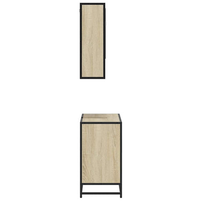 Set Mobili da Bagno 2 pz Rovere Sonoma in Legno Multistrato | homemem39