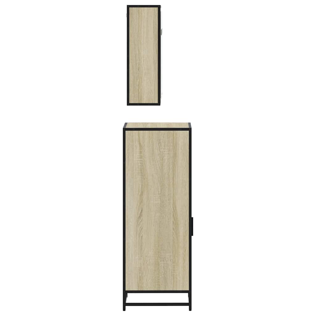 Set Mobili da Bagno 3 pz Rovere Sonoma in Legno Multistrato | homemem39