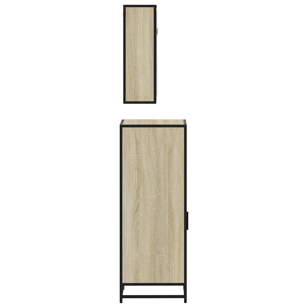 Set Mobili da Bagno 3 pz Rovere Sonoma in Legno Multistrato | homemem39