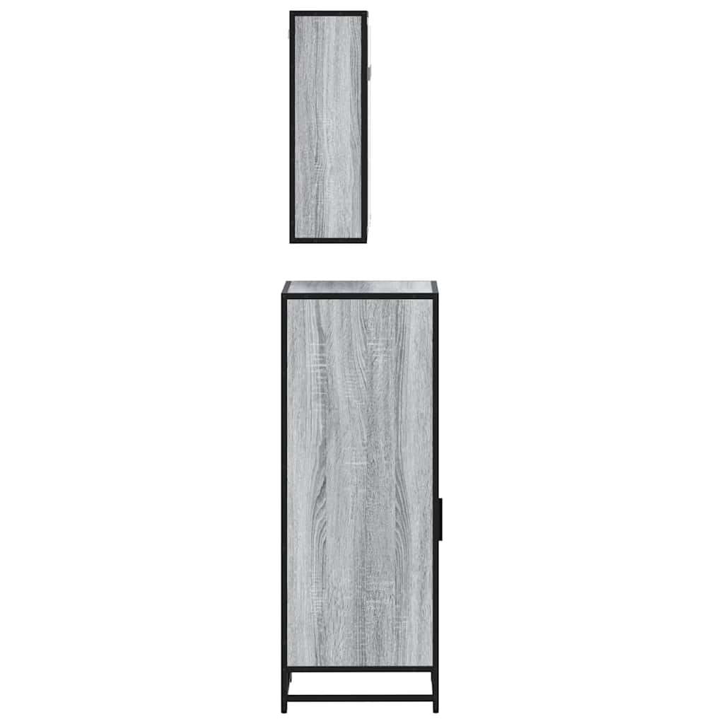 Set Mobili da Bagno 3 pz Grigio Sonoma in Legno Multistrato | homemem39