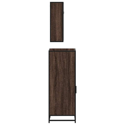 Set Mobili da Bagno 3 pz Rovere Marrone in Legno Multistrato | homemem39