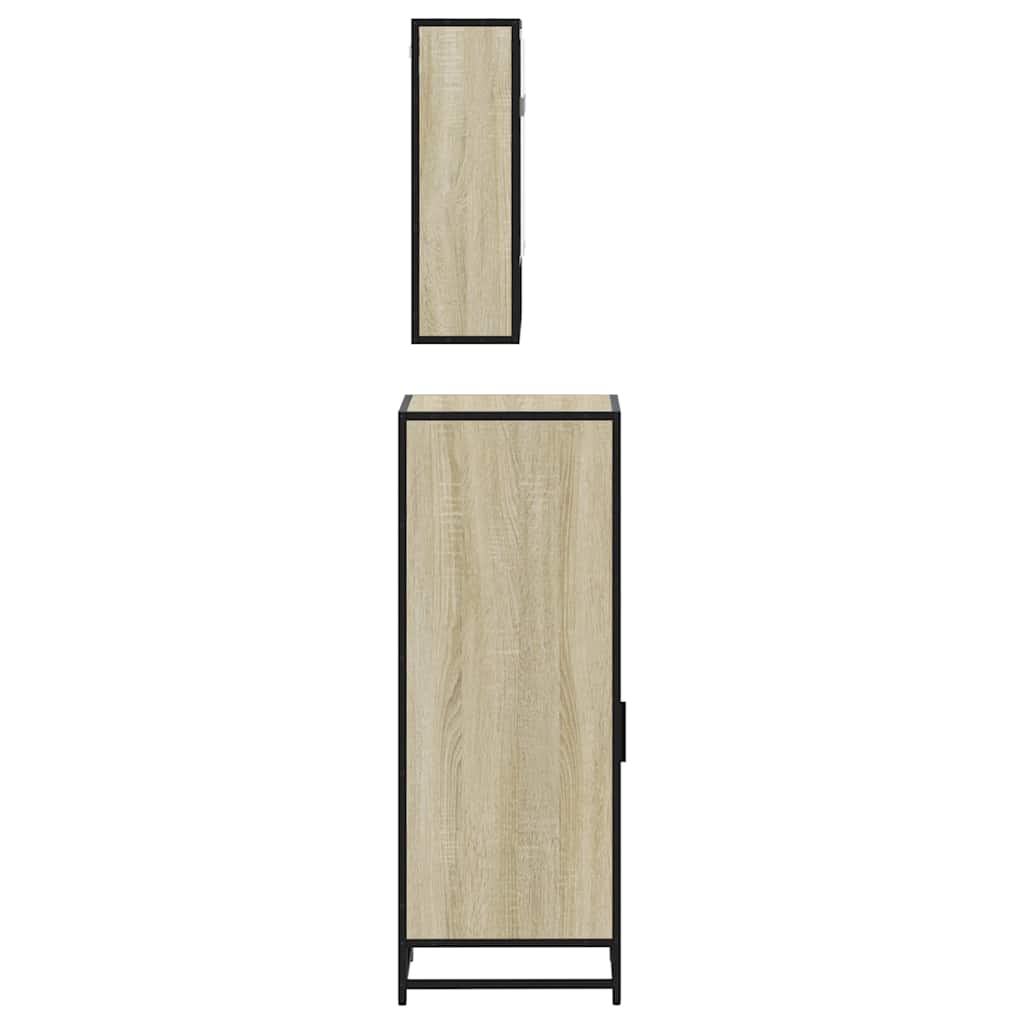 Set Mobili da Bagno 3 pz Rovere Sonoma in Legno Multistrato | homemem39