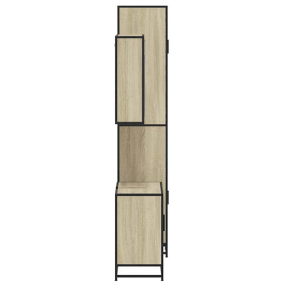 Set Mobili da Bagno 3 pz Rovere Sonoma in Legno Multistrato | homemem39