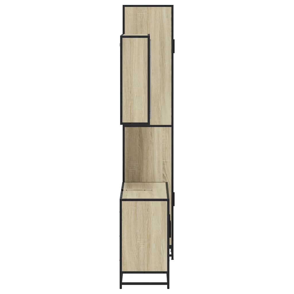 Set Mobili da Bagno 3 pz Rovere Sonoma in Legno Multistrato | homemem39