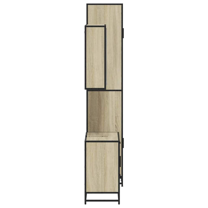 Set Mobili da Bagno 3 pz Rovere Sonoma in Legno Multistrato | homemem39