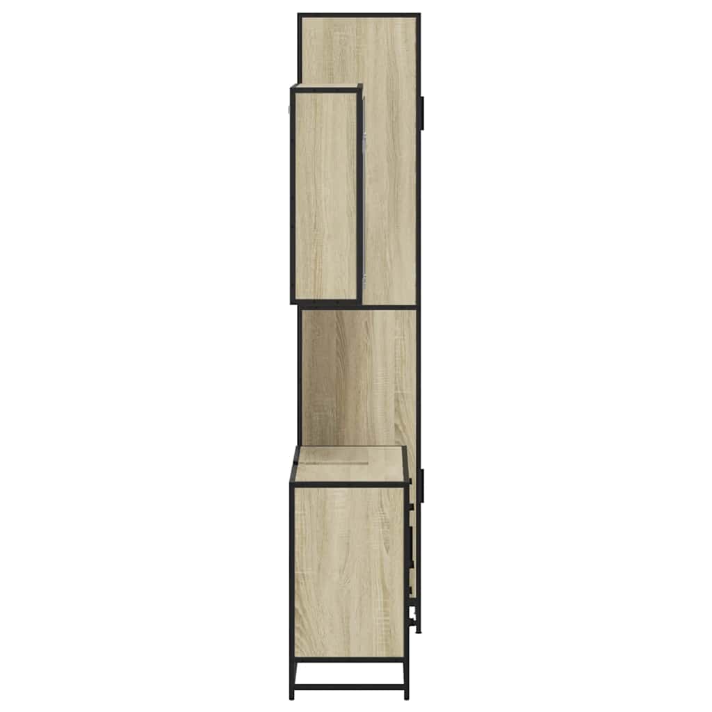 Set Mobili da Bagno 3 pz Rovere Sonoma in Legno Multistrato | homemem39