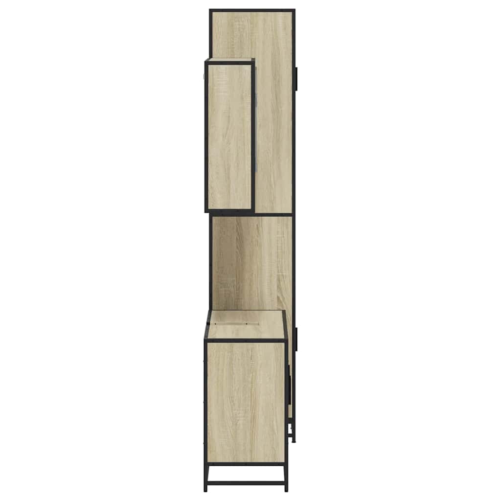 Set Mobili da Bagno 3 pz Rovere Sonoma in Legno Multistrato | homemem39