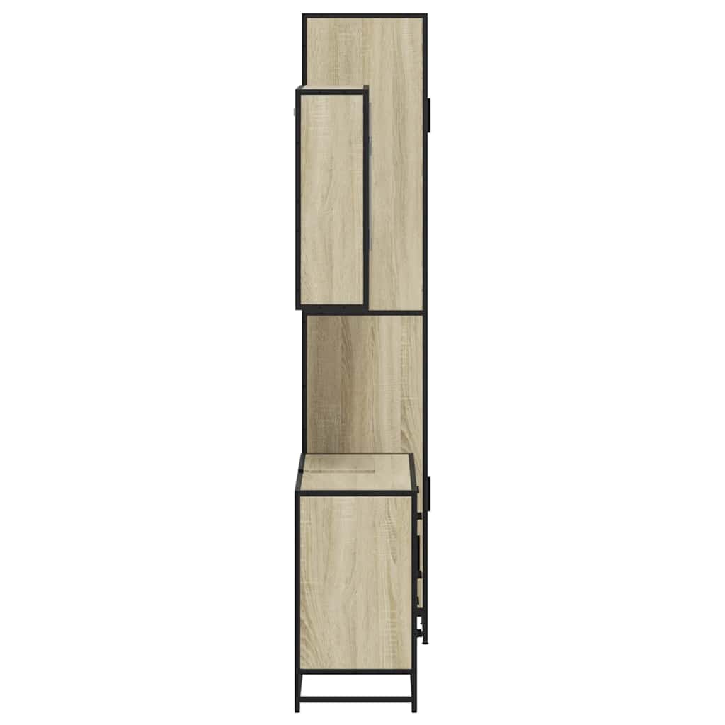 Set Mobili da Bagno 3 pz Rovere Sonoma in Legno Multistrato | homemem39