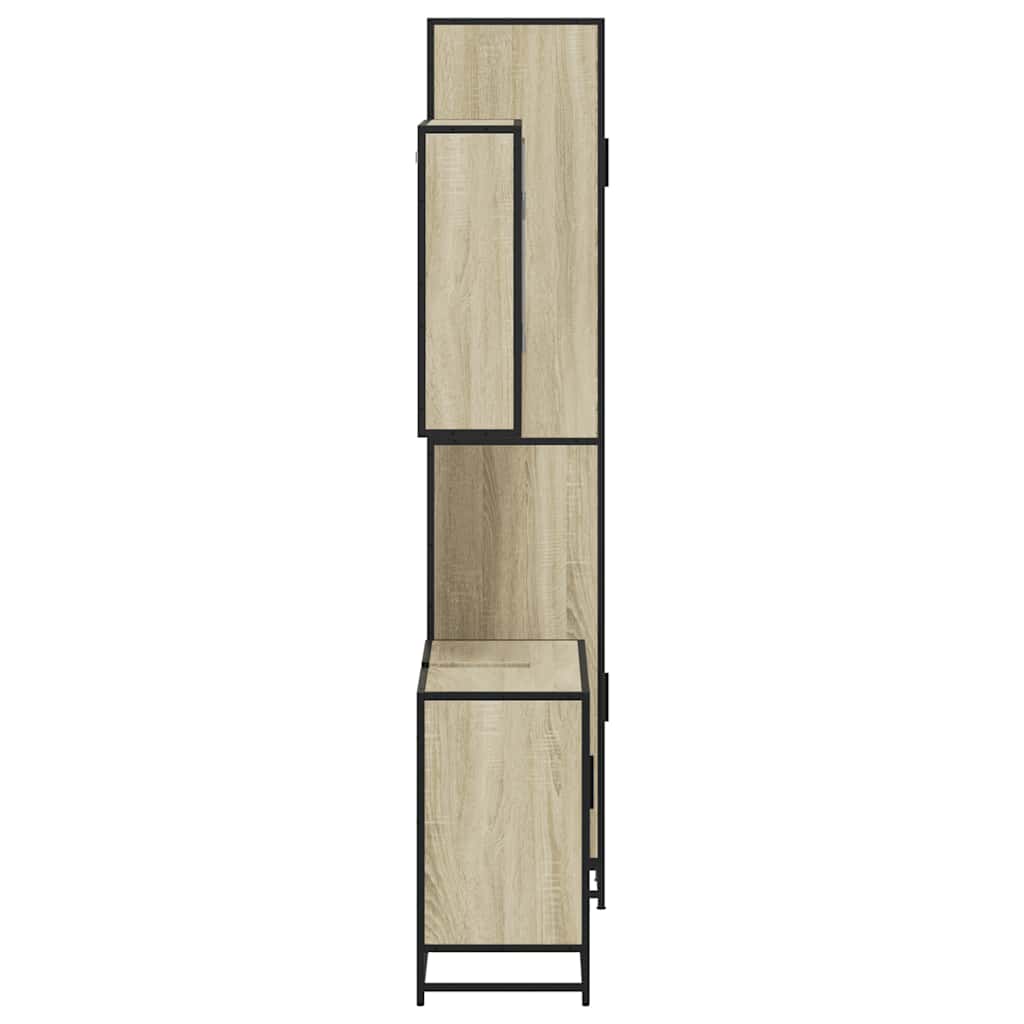 Set Mobili da Bagno 3 pz Rovere Sonoma in Legno Multistrato | homemem39