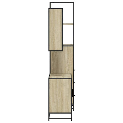 Set Mobili da Bagno 3 pz Rovere Sonoma in Legno Multistrato | homemem39