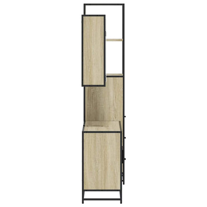 Set Mobili da Bagno 3 pz Rovere Sonoma in Legno Multistrato | homemem39