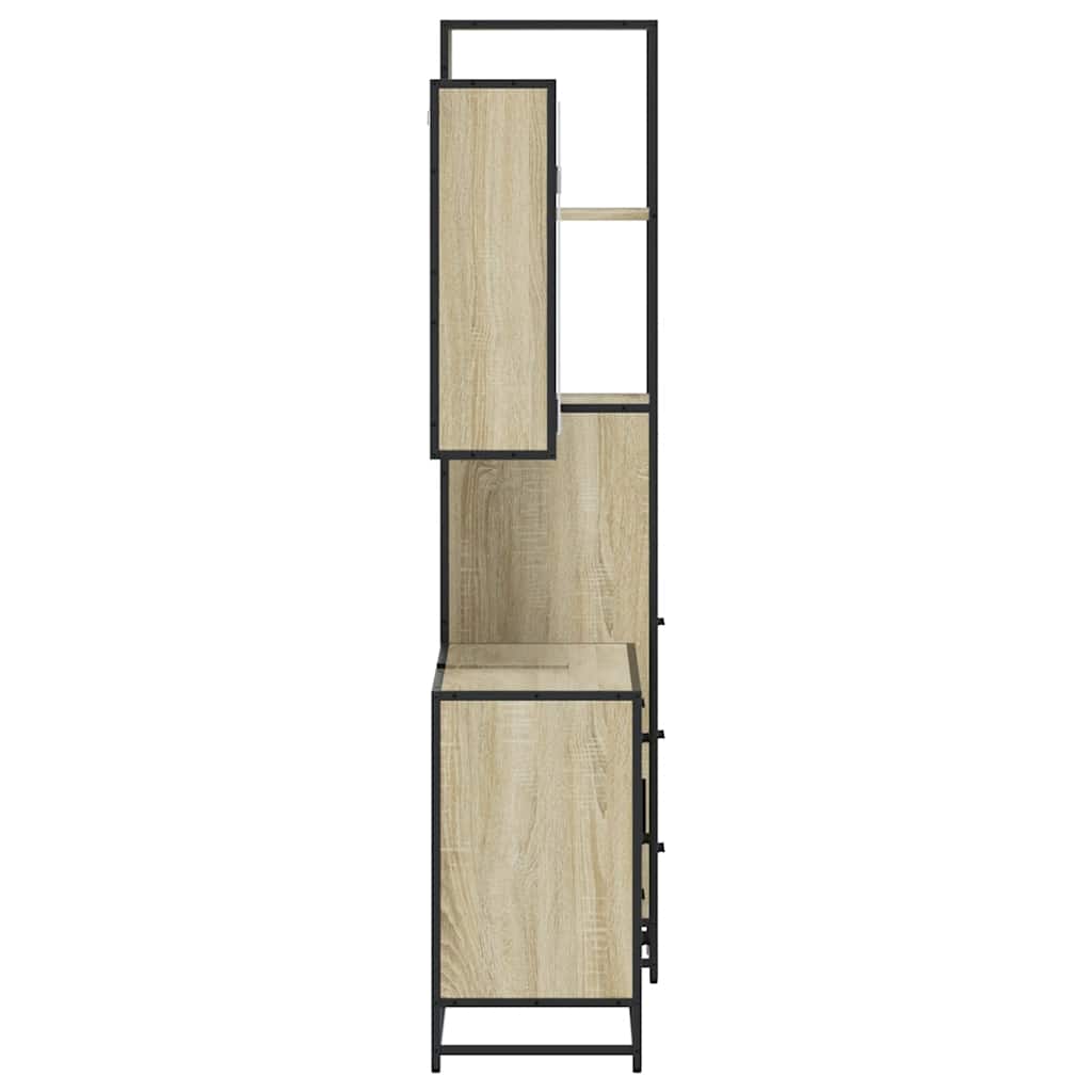 Set Mobili da Bagno 3 pz Rovere Sonoma in Legno Multistrato | homemem39