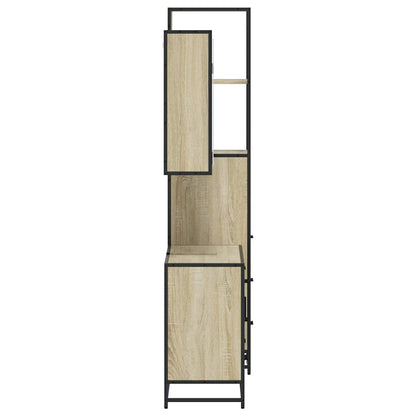 Set Mobili da Bagno 3 pz Rovere Sonoma in Legno Multistrato | homemem39