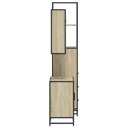 Set Mobili da Bagno 3 pz Rovere Sonoma in Legno Multistrato | homemem39