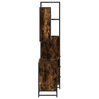 Set Mobili da Bagno 3 pz Rovere Fumo in Legno Multistrato | homemem39