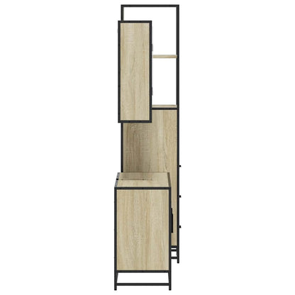 Set Mobili da Bagno 3 pz Rovere Sonoma in Legno Multistrato | homemem39